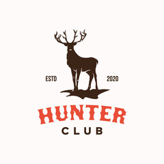Deer Hunter Club Logo Design Template