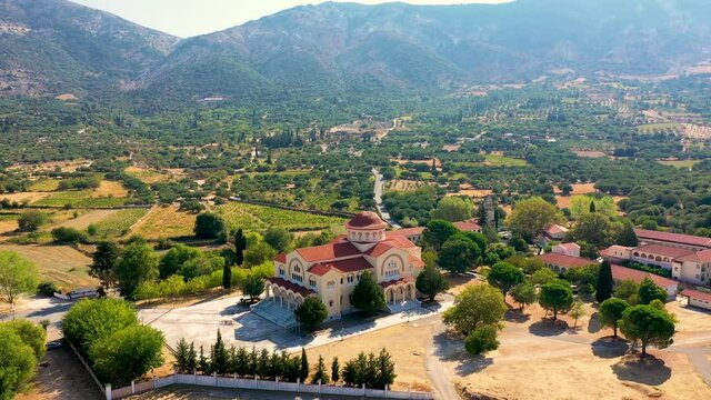 Monastery of Agios Gerasimos on Kefalonia island, Greece. Sacred Monastery of Agios Gerasimos of Kefalonia, Greece.