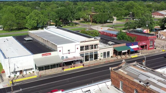 Old Buildings, Storefronts and Rooftops in a Small Town, Calvert, Texas, USA