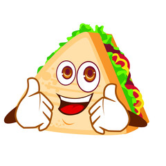 sandwich mascot cartoon in vector