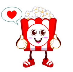 Popcorn mascot cartoon in vector