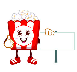 Popcorn mascot cartoon in vector