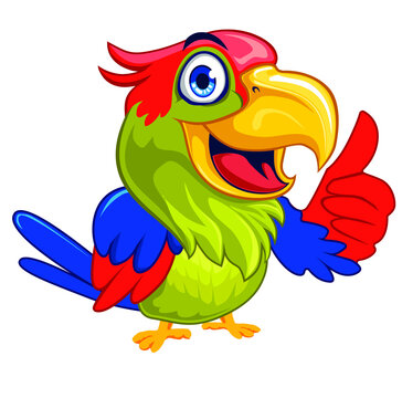 parrot mascot cartoon in vector