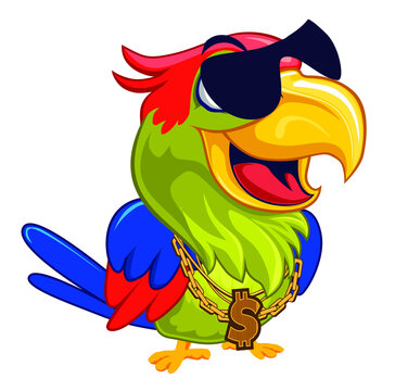parrot mascot cartoon in vector