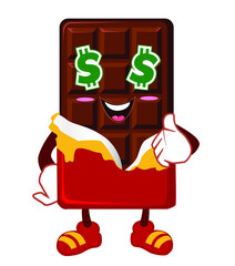 Chocolate mascot cartoon in vector