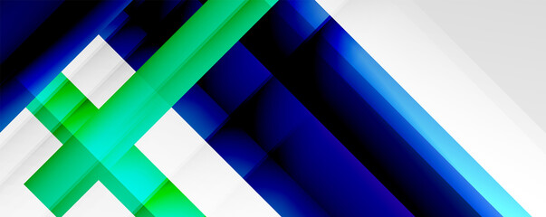 Fototapeta premium Geometric abstract backgrounds with shadow lines, modern forms, rectangles, squares and fluid gradients. Bright colorful stripes cool backdrops
