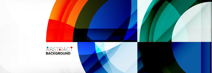 Obraz premium Round shapes, triangles and circles. Modern abstract background