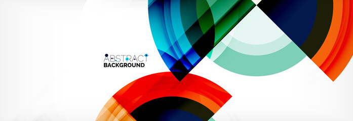 Round shapes, triangles and circles. Modern abstract background