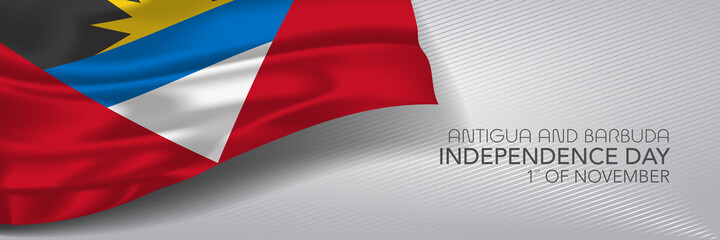 Antigua and Barbuda independence day vector banner, greeting card