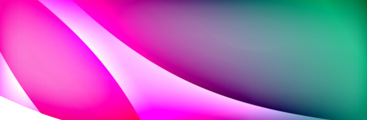 Fluid gradient neon color waves, vector abstract background