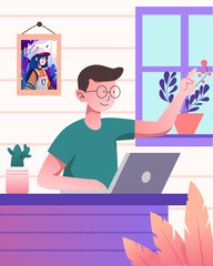 person working on computer