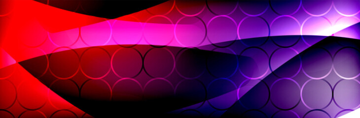 Fluid gradient neon color waves, vector abstract background