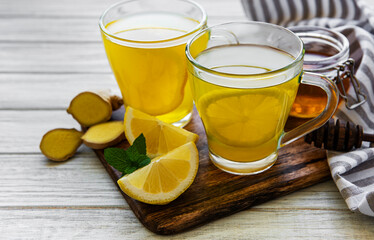 Energy tonic drink with turmeric, ginger, lemon and honey