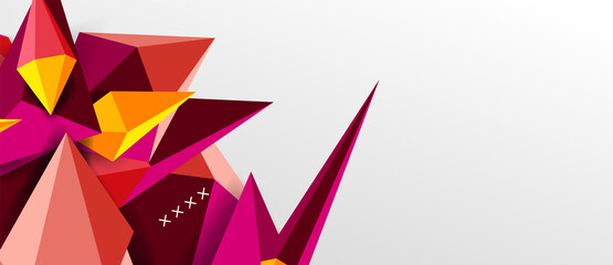 3d low poly abstract shape background vector illustration