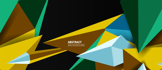3d low poly abstract shape background vector illustration