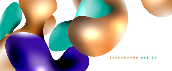 Bubbles abstract background. Liquid splashes on white vector template