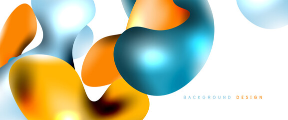 Bubbles abstract background. Liquid splashes on white vector template