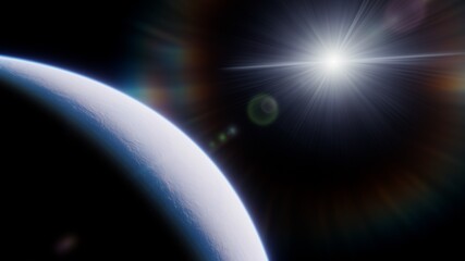 Cosmic landscape, beautiful science fiction wallpaper with endless deep space. 3D render