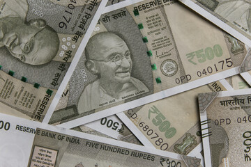 Five hundred rupees indian currency background , Paper currency India