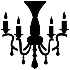 
Solid icon design of contemporary chandelier
