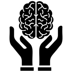 
Hands holding brain symbolising protecting brain 
