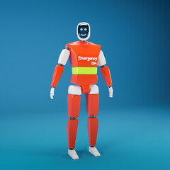 3d illustration. A robot with a monitor on its face in different angles.