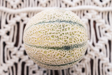 simple food ingredients, close-up of whole rockmelon
