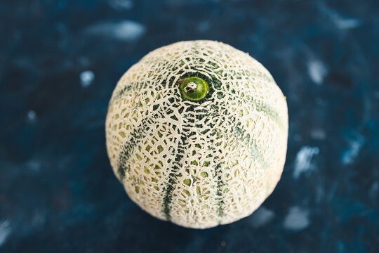 simple food ingredients, close-up of whole rockmelon