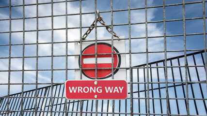 Street Sign to RIGHT WAY versus WRONG WAY