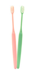 Tooth brushes on white background