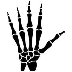 
An opened skeleton hand with deadly fingers 
