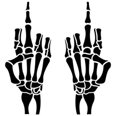 
Dip pen symbol made by skeleton hands 
