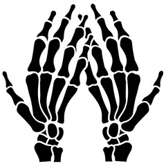 
An opened skeleton hand with deadly fingers 
