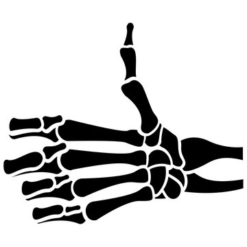 
A Skeleton Hand Is Making Sign Of Thumbs Up
