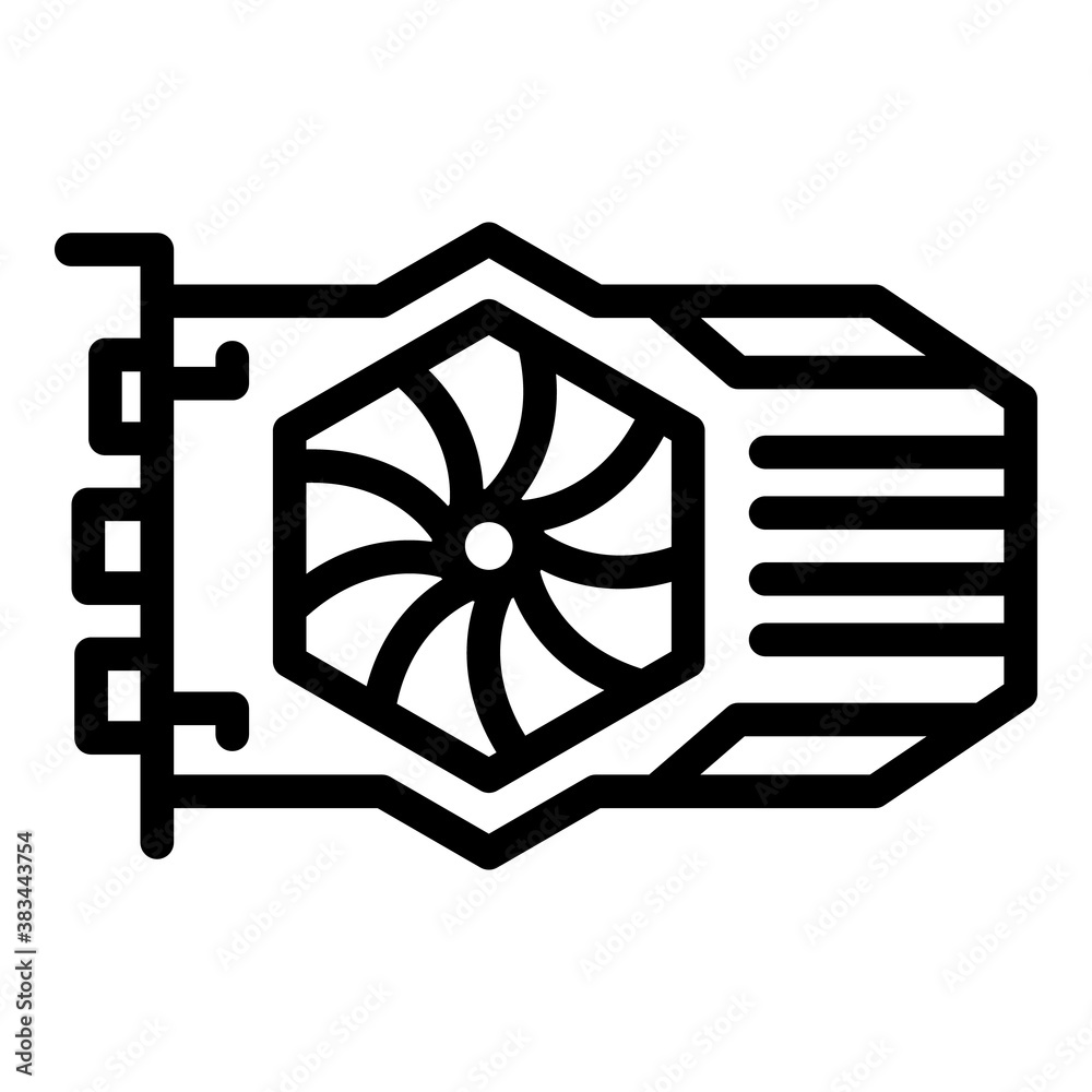 Poster digital gpu card icon. outline digital gpu card vector icon for web design isolated on white backgro