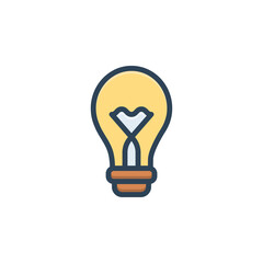 Color illustration icon for bulb