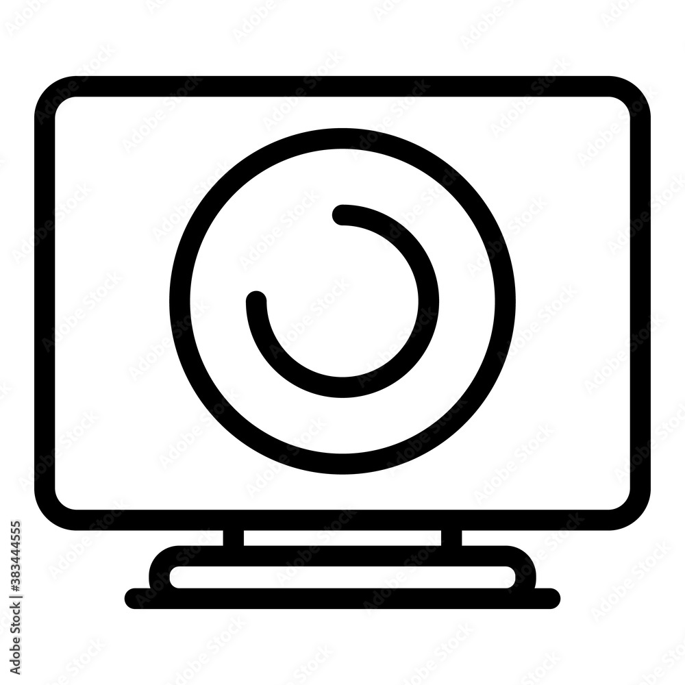 Poster loading monitor icon. outline loading monitor vector icon for web design isolated on white backgroun