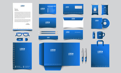 corporate identity template with digital elements. Vector company style for brand book and guideline.