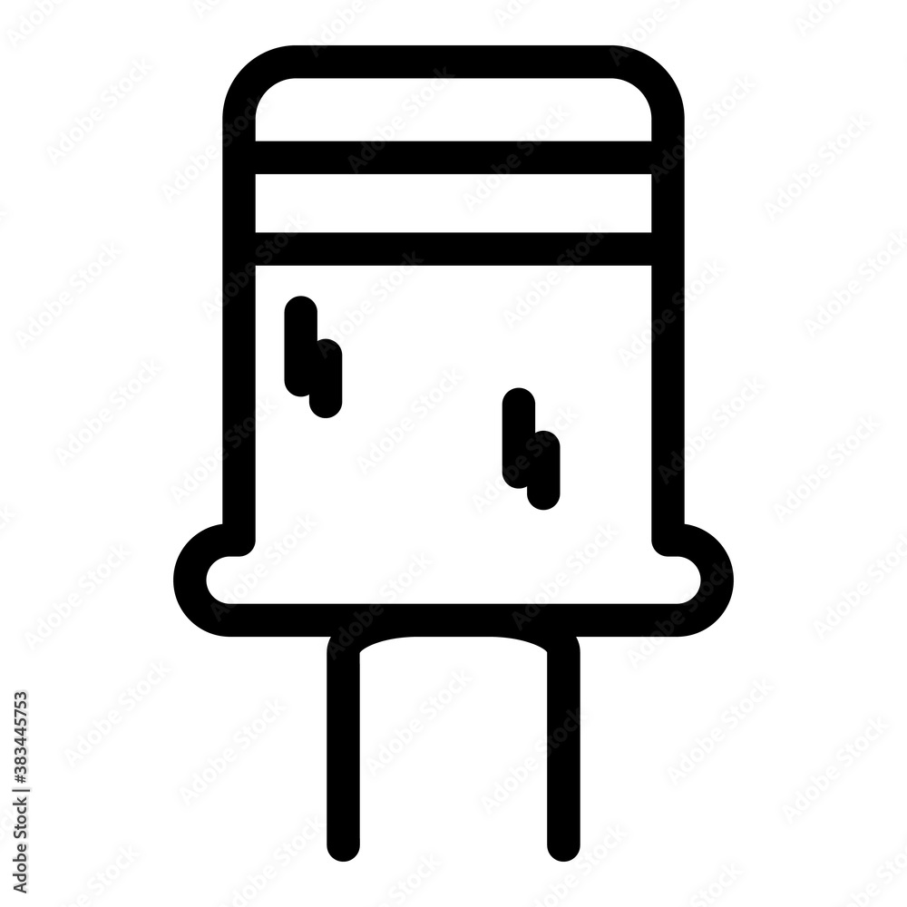 Poster capacitor circuit icon. outline capacitor circuit vector icon for web design isolated on white backg