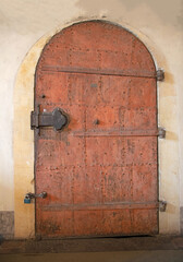 Old wooden front door