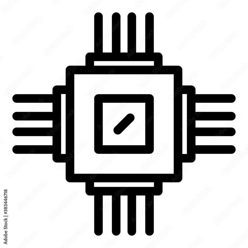 Poster processor hardware icon. outline processor hardware vector icon for web design isolated on white bac