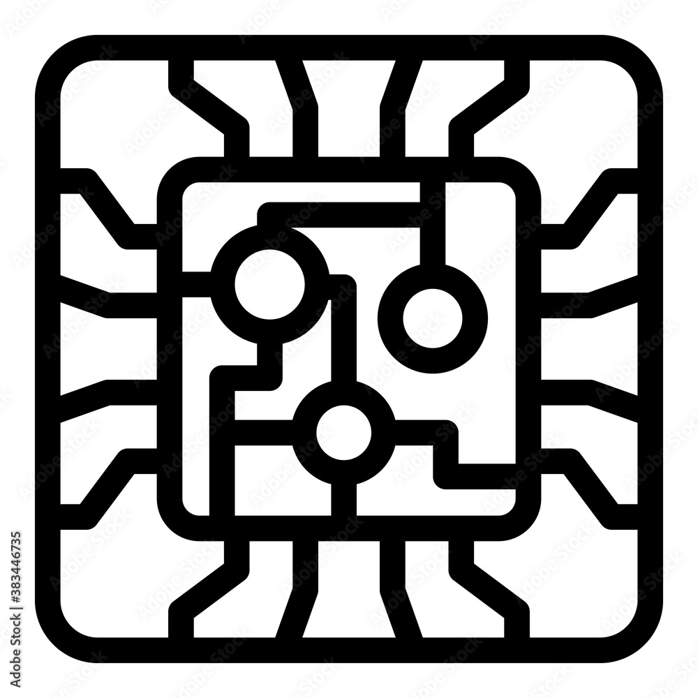 Poster smartphone processor icon. outline smartphone processor vector icon for web design isolated on white