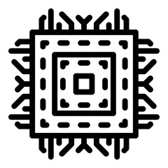 Component processor icon. Outline component processor vector icon for web design isolated on white background