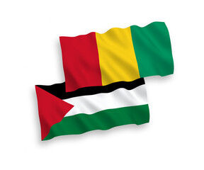 Flags of Guinea and Palestine on a white background