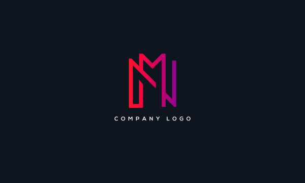 Alphabet letter icon logo NM or MN