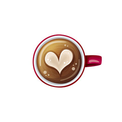 Top view Coffee vector illustration isolated on white background