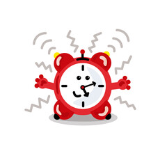 The red alarm clock is ringing. Vector illustration.