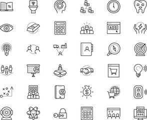 business vector icon set such as: code, travel, family, numeral, friendship, automated, goal, woman, chain, art, dentist, profile, blended, device, deal, campaign, seo, payment, profit, learn