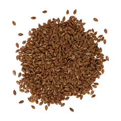 Flax seeds isolated on a white background.