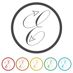 Letter E logo design, color set
